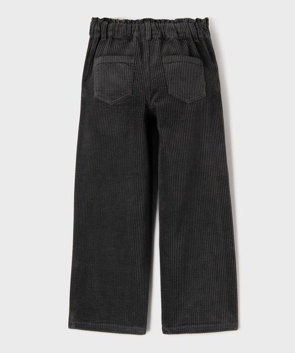 Pantalon large en velours côtelée à taille élastique réglable fille vue3 - GEMO (ENFANT) - GEMO