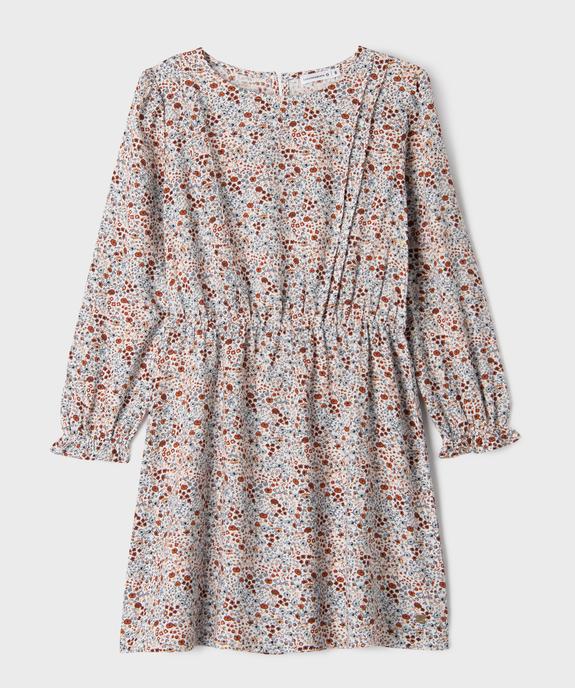 Robe à manches longues à motifs fleuris fille - LuluCastagnette vue2 - LULU CASTAGNETTE GEMO FOR GOOD - GEMO