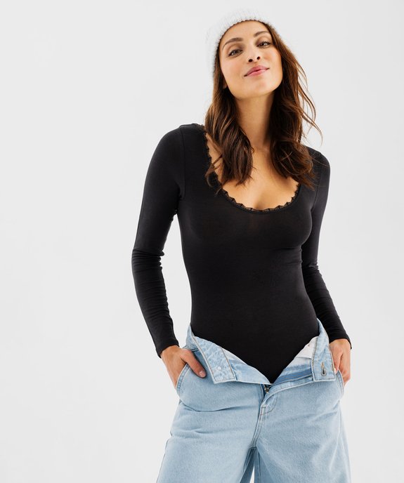Body thermique à manches longues et col V femme vue1 - GEMO(HOMWR FEM) - GEMO