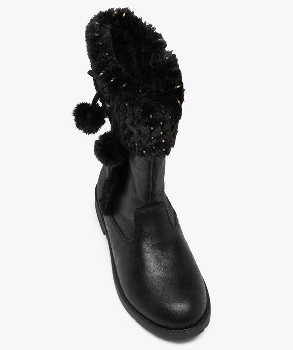 Bottes fourrées fille unies détails à pois brillants vue5 - GEMO (ENFANT) - GEMO