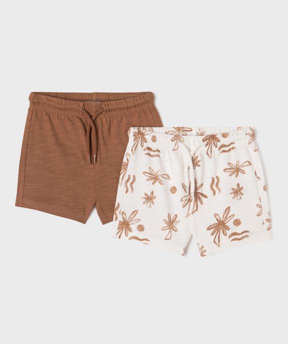 Short en coton avec taille ajustable bébé garçon (lot de 2) vue1 - GEMO(BB COUCHE) - GEMO