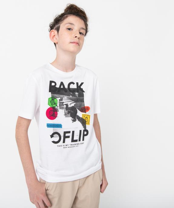 Tee-shirt imprimé en coton garçon vue1 - GEMO (JUNIOR) - GEMO