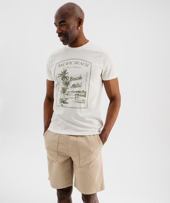Bermuda en toile de coton avec poches plaquées homme vue4 - GEMO (HOMME) - GEMO