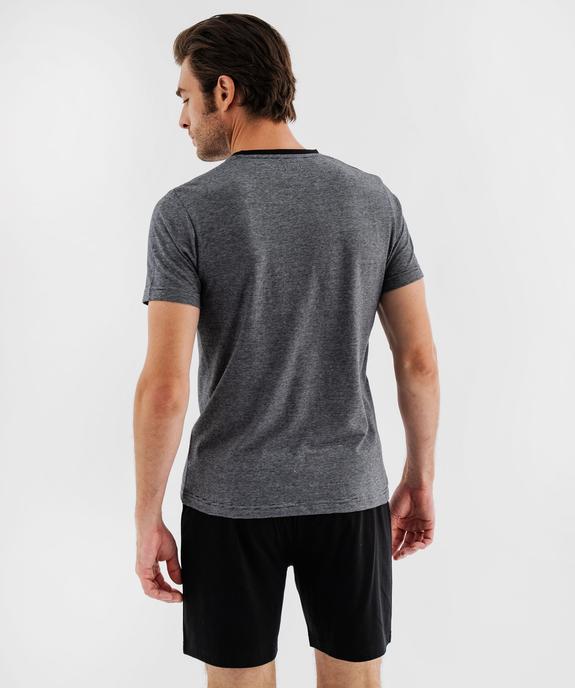 Pyjashort bicolore en coton homme vue7 - GEMO 4G HOMME - GEMO