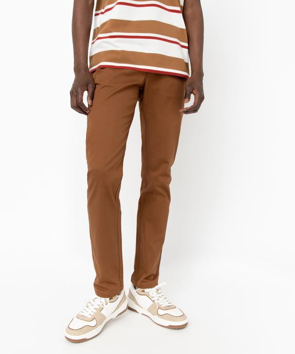 Pantalon en coton homme avec ceinture tressée vue1 - GEMO 4G HOMME - GEMO