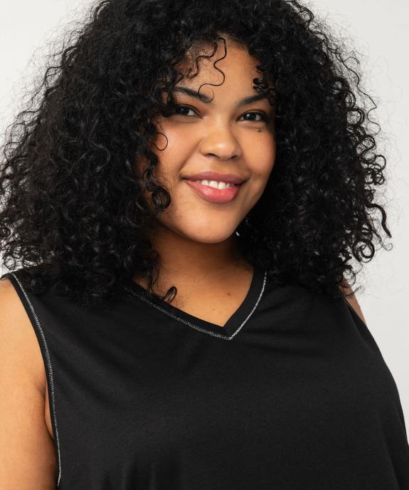 Débardeur fluide col V à détail brillant femme grande taille vue2 - GEMO 4G GT - GEMO
