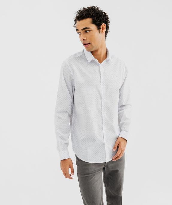 Chemise manches longues à micro-motifs homme vue1 - GEMO (HOMME) - GEMO