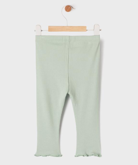 Legging en maille côtelée et finitions froncées bébé fille vue4 - GEMO 4G BEBE - GEMO