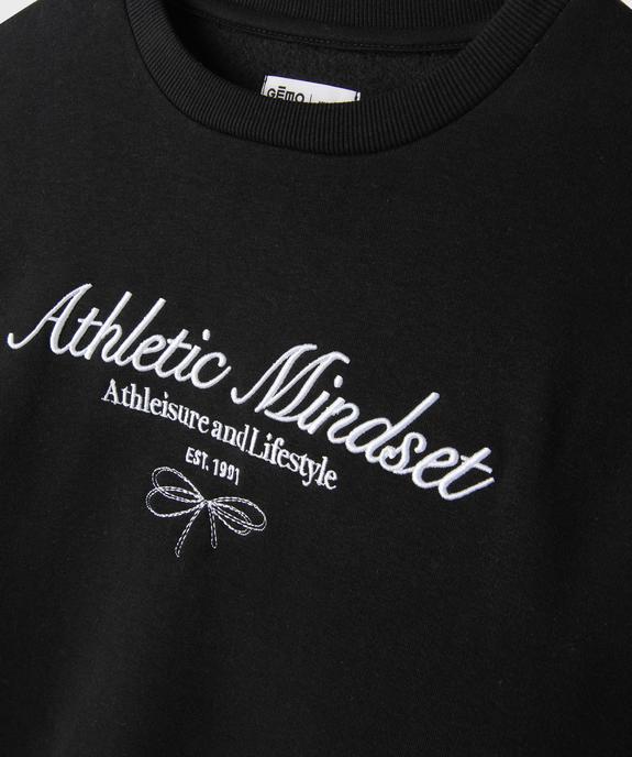 Sweat molletonné avec message brodé fille vue3 - GEMO 4G FILLE - GEMO