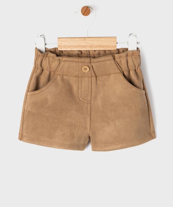 Short en suédine taille élastique ajustable bébé fille vue1 - GEMO(BEBE DEBT) - GEMO