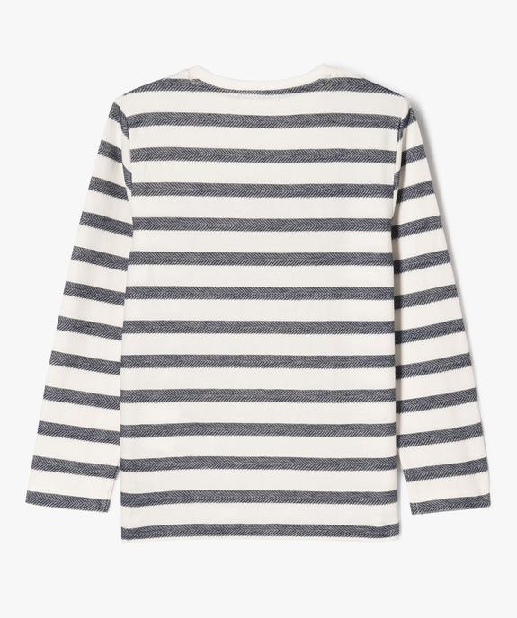 Tee-shirt rayé à manches longues garçon vue4 - LULUCASTAGNETTE - GEMO