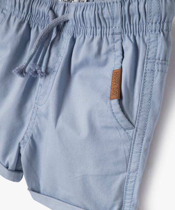 Bermuda en toile à taille élastiquée bébé garçon vue2 - GEMO 4G BEBE - GEMO