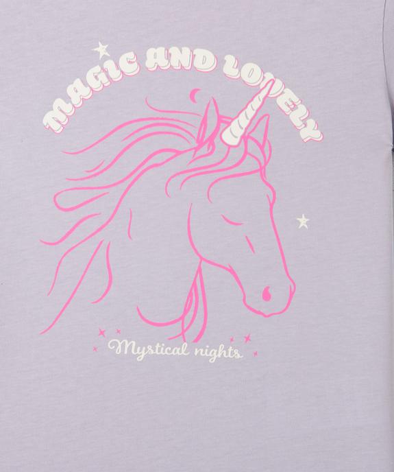 Tee-shirt manches courtes avec motif positif fille vue2 - GEMO (ENFANT) - GEMO