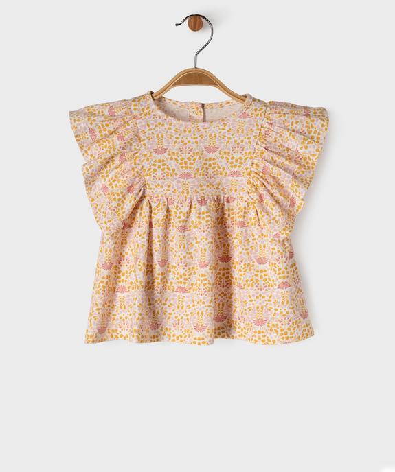 Tee-shirt manches courtes imprimé à volants bébé fille - LuluCastagnette vue2 - LULU CASTAGNETTE GEMO FOR GOOD - GEMO