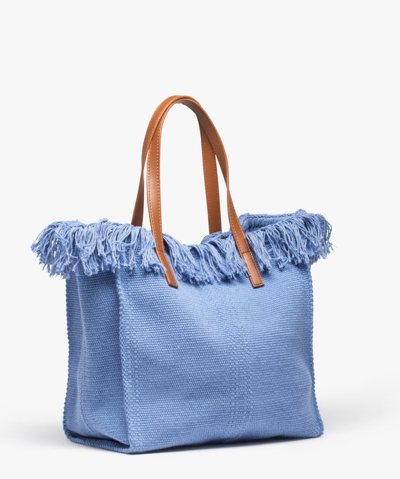 Sac femme en textile à franges grand format  vue2 - GEMO (ACCESS) - GEMO