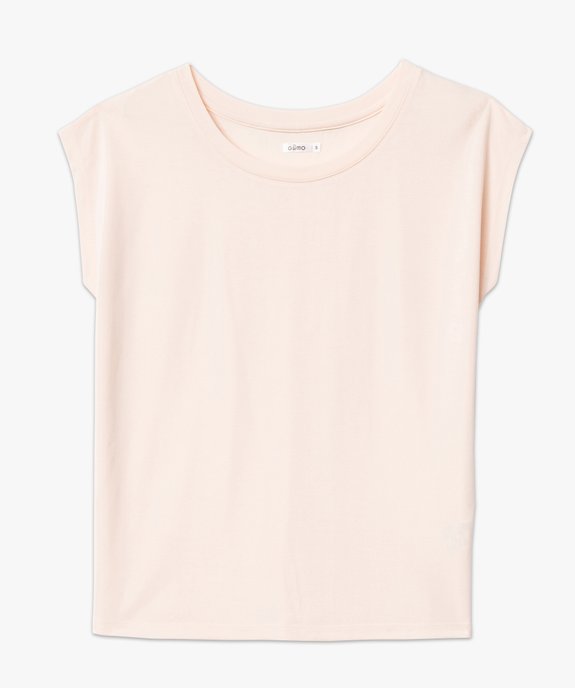 Tee-shirt homewear sans manches avec large col rond femme vue4 - GEMO 4G FEMME - GEMO