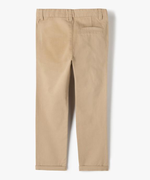 Pantalon chino 100% coton garçon vue3 - GEMO 4G GARCON - GEMO