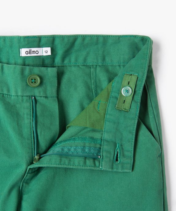 Bermuda coupe chino regular en toile de coton garçon vue2 - GEMO 4G GARCON - GEMO