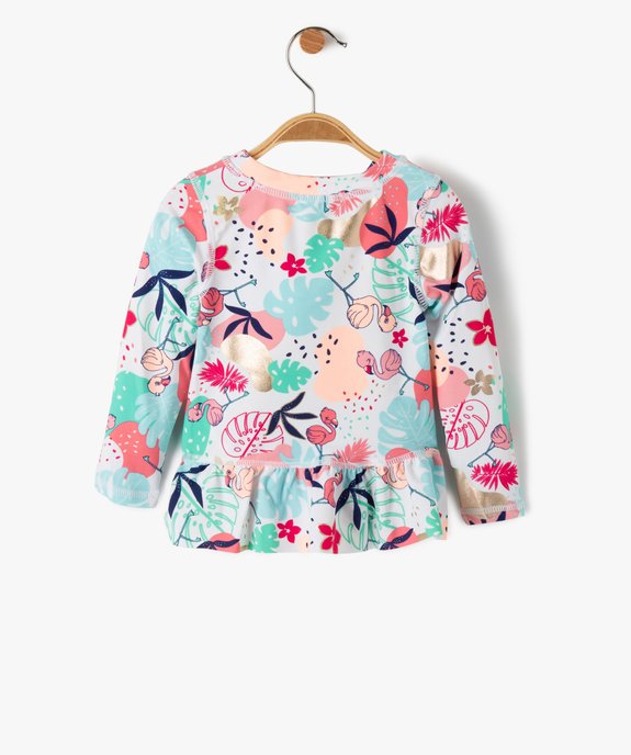 Tee-shirt anti UV bain bébé fille à motifs fleuris vue4 - GEMO(BEBE DEBT) - GEMO