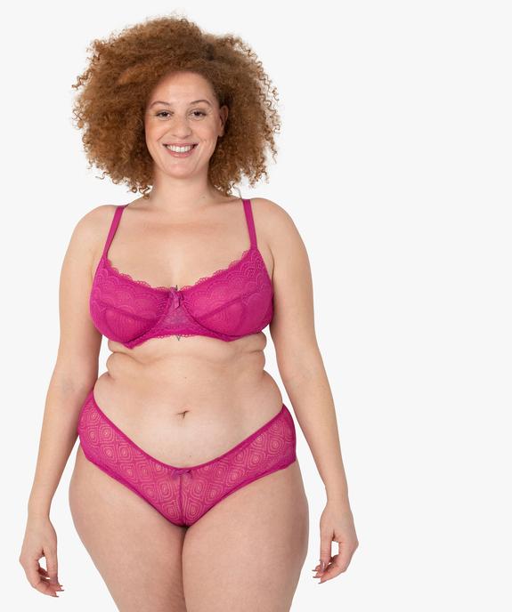 Soutien-gorge emboitant à armatures en dentelle grande taille - GEMO(HOMWR FEM) Soutien-gorge emboitant à armatures en dentelle grande taille vue3 - GEMO(HOMWR FEM) - GEMO