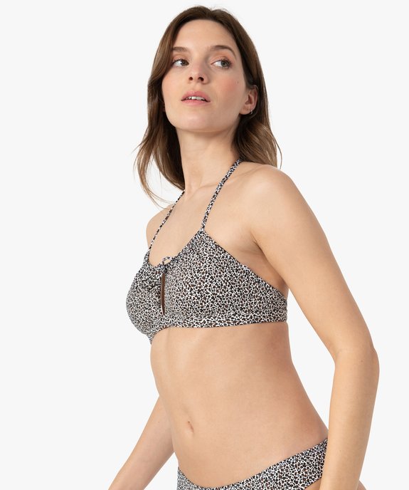 Haut de maillot de bain femme imprimé forme brassière vue1 - GEMO (PLAGE) - GEMO