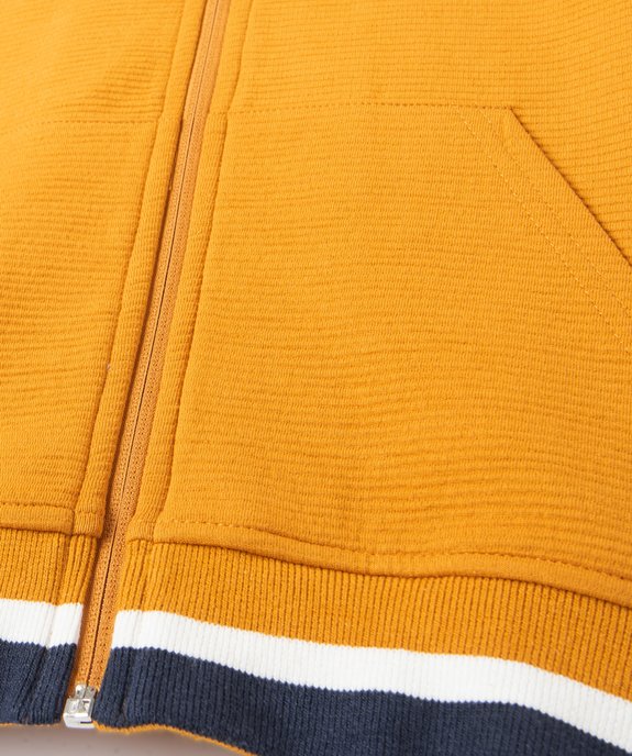 Sweat garçon à capuche en maille texturée imprimé au dos vue3 - GEMO (ENFANT) - GEMO