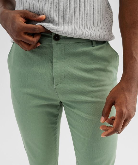 Pantalon chino coupe Slim en coton homme vue4 - GEMO 4G HOMME - GEMO
