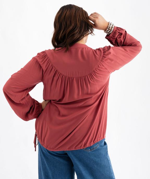Blouse manches longues et col V fluide femme grande taille vue4 - GEMO 4G GT - GEMO