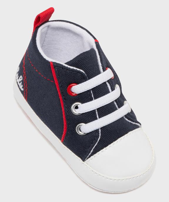 Chaussons de naissance en toile look tennis bébé - LuluCastagnette vue6 - LULU CASTAGNETTE G4G D - GEMO