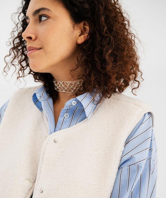 Veste sans manches en maille sherpa femme vue2 - GEMO 4G FEMME - GEMO