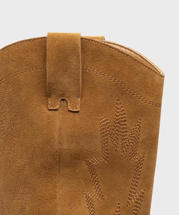 Bottes dessus cuir velours esprit Santiag femme - Tanéo vue6 - TANEO - GEMO