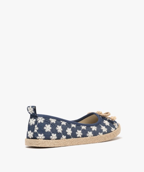Ballerines en toile imprimée à semelle de corde femme vue5 - FOLLOW ME - GEMO