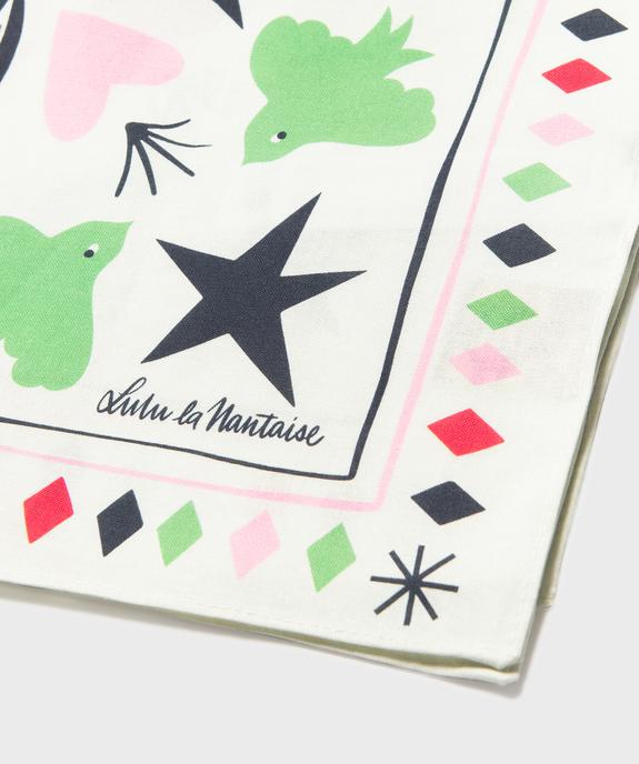 Foulard carré en coton imprimé femme - Gémo X Lulu la Nantaise vue4 - GEMO (ACCESS) - GEMO