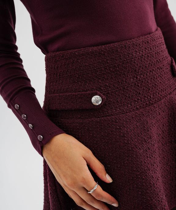 Jupe patineuse en maille texturée et pattes fantaisie femme vue2 - GEMO(FEMME PAP) - GEMO