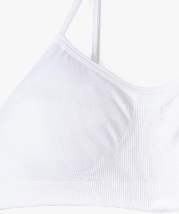 Brassière à fines bretelles en maille extensible fille vue3 - GEMO (JUNIOR) - GEMO