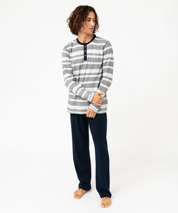 Pyjama bicolore à manches longues homme vue1 - GEMO(HOMWR HOM) - GEMO
