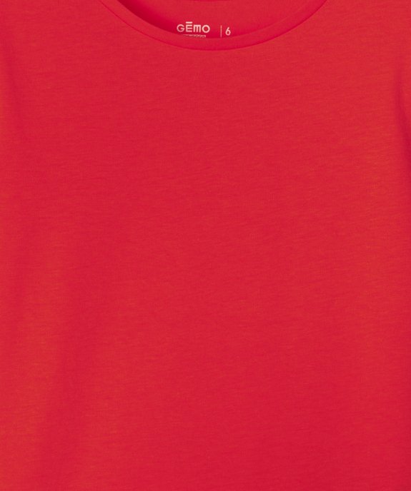 Tee-shirt à manches courtes uni fille vue2 - GEMO 4G FILLE - GEMO