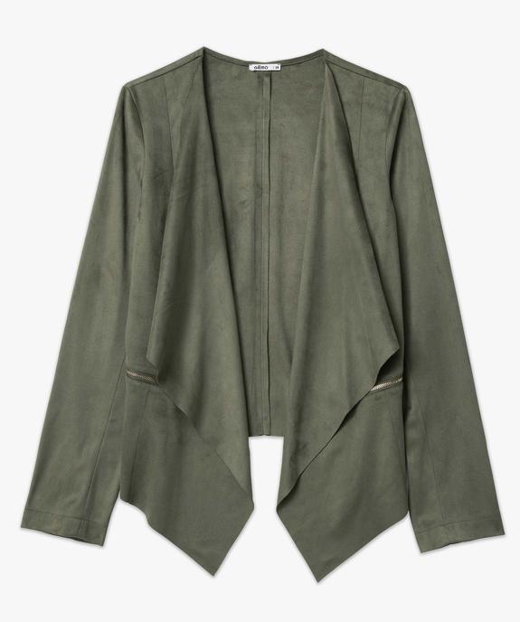 Veste femme en suédine coupe asymétrique vue4 - GEMO(FEMME PAP) - GEMO