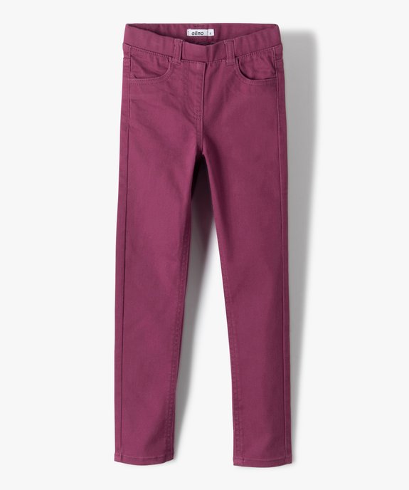 Pantalon skinny uni à taille élastiquée fille vue1 - GEMO 4G FILLE - GEMO