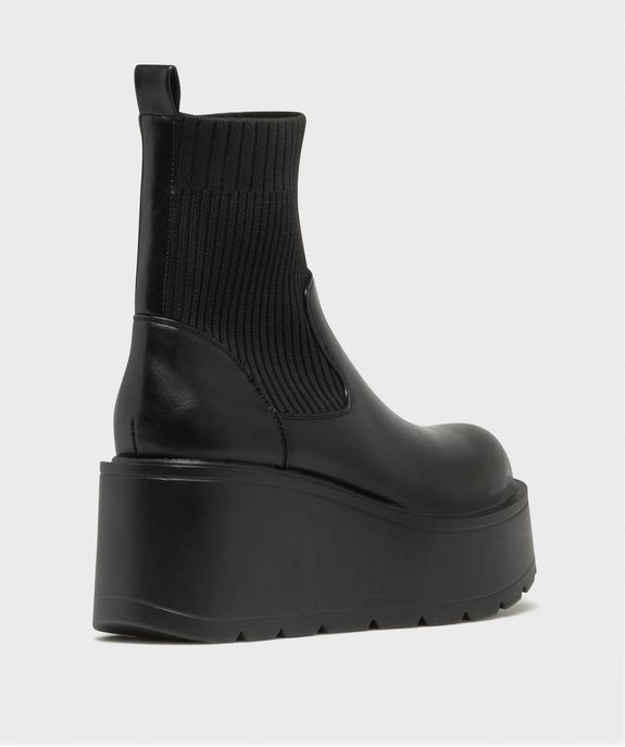 Boots avec tige chaussette et semelle plateforme femme - 5 Miles vue5 - 5 MILES - GEMO