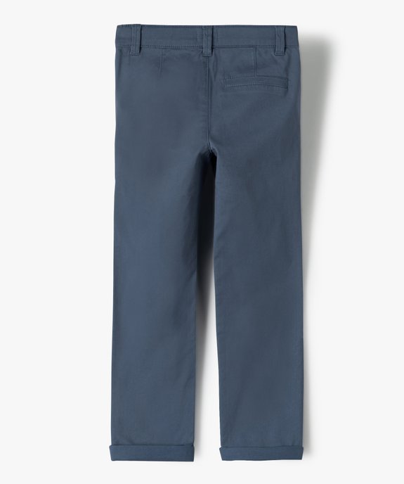 Pantalon chino 100% coton garçon vue3 - GEMO 4G GARCON - GEMO