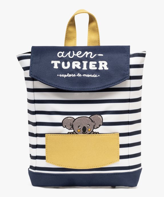 Sac à dos à rayures avec motif koala garçon vue1 - GEMO(BEBE DEBT) - GEMO