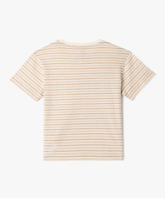 Tee-shirt rayé esprit campus garçon vue3 - CAMPS GEMO FOR GOOD - GEMO