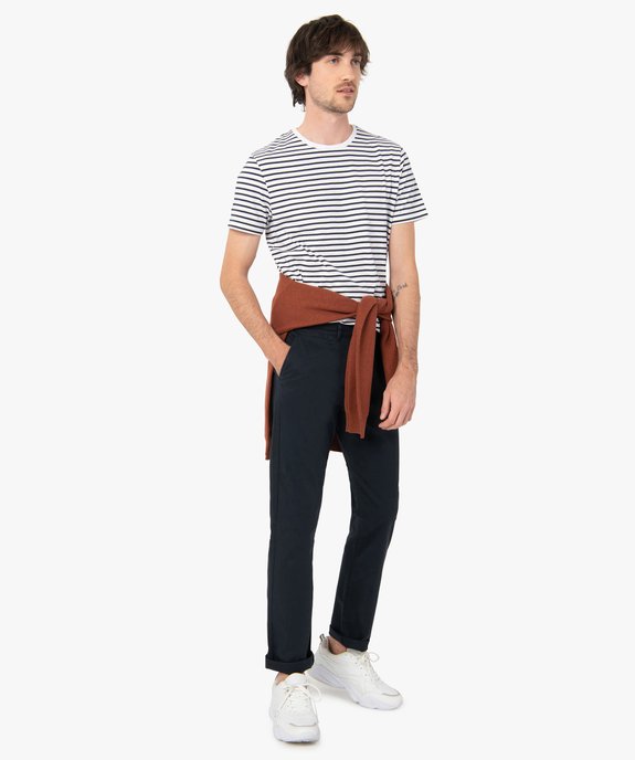 Tee-shirt homme à manches courtes et rayures marinières vue5 - GEMO (HOMME) - GEMO