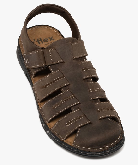 Sandales confort à bout fermé dessus cuir homme vue5 - G'FLEX GEMO FOR GOOD - GEMO