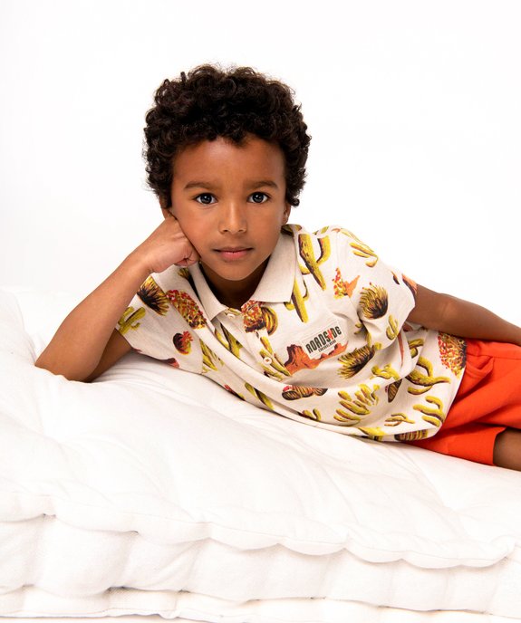 Polo manches courtes imprimé garçon vue1 - GEMO (ENFANT) - GEMO
