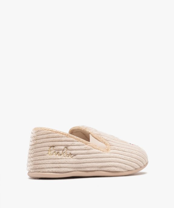 Chaussons pantoufles en velours côtelé fille - LuluCastagnette vue4 - LULU CASTAGNETT - GEMO