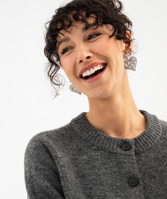 Gilet à col rond coupe courte femme vue2 - GEMO(FEMME PAP) - GEMO
