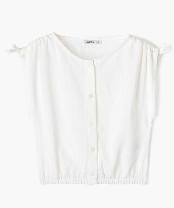 Blouse sans manches avec épaules froncées fille vue1 - GEMO (ENFANT) - GEMO