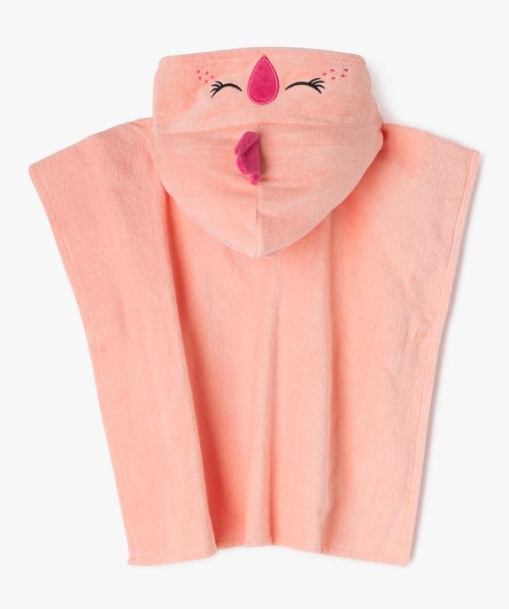 Cape de bain en éponge bébé fille avec capuche poule vue4 - GEMO 4G BEBE - GEMO